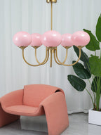 Lustra Chandelier Globe en Verre Rose Doré - Neutralighting