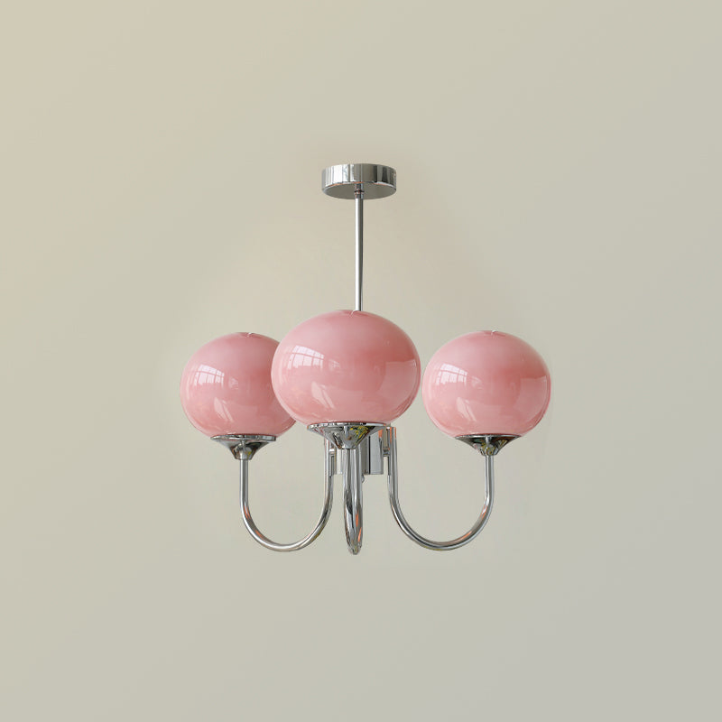 Lustra Chandelier Globe en Verre Rose Doré - Neutralighting