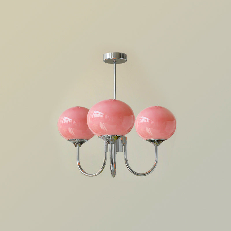 Lustra Chandelier Globe en Verre Rose Doré - Neutralighting