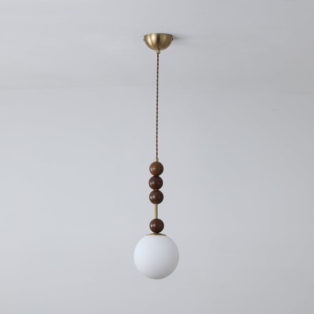 Norn Suspension Verre Perles en Bois - Neutralighting
