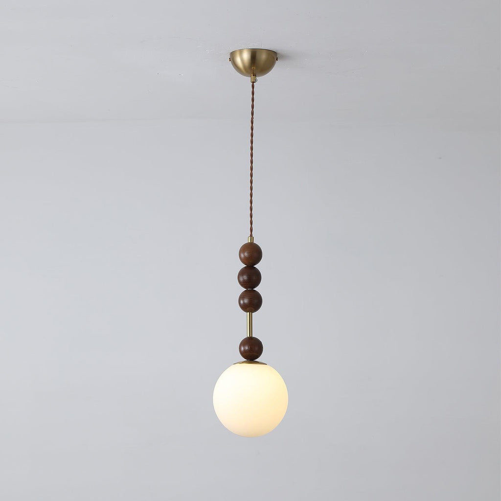Norn Suspension Verre Perles en Bois - Neutralighting