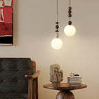 Norn Suspension Verre Perles en Bois - Neutralighting