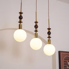 Norn Suspension Verre Perles en Bois - Neutralighting