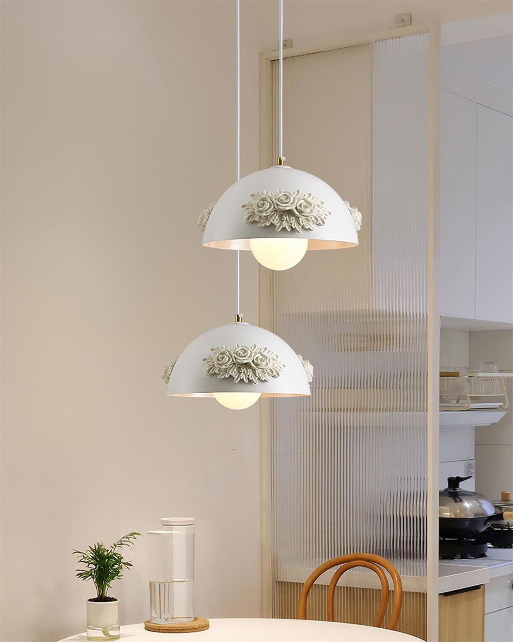 Masiero Suspension Rose Orné Dôme - Neutralighting