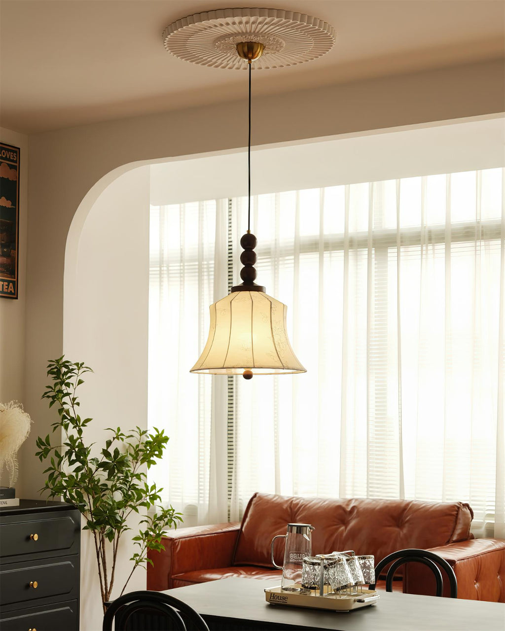Materia Suspension Ligne Art Florale Bois Rustique - Neutralighting