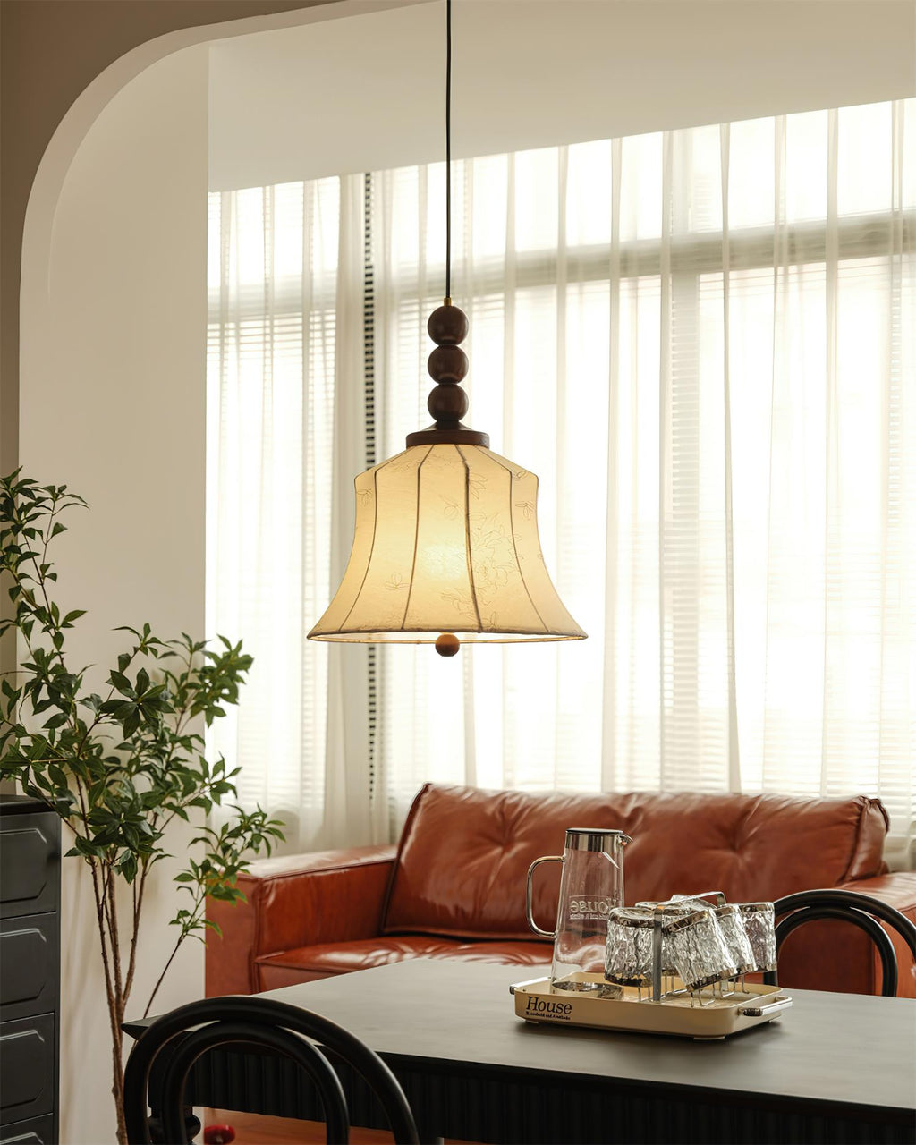 Materia Suspension Ligne Art Florale Bois Rustique - Neutralighting