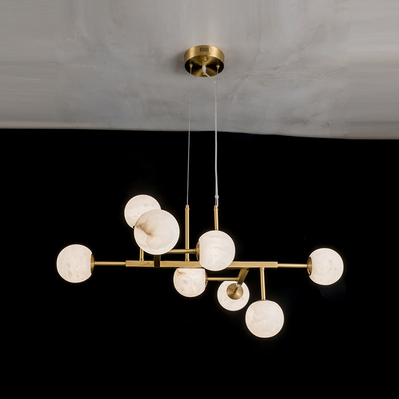 Zovenel Lustre Laiton Albâtre Art Nordique Premium - Neutralighting