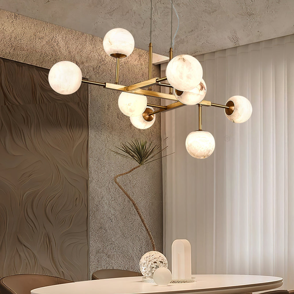 Zovenel Lustre Laiton Albâtre Art Nordique Premium - Neutralighting