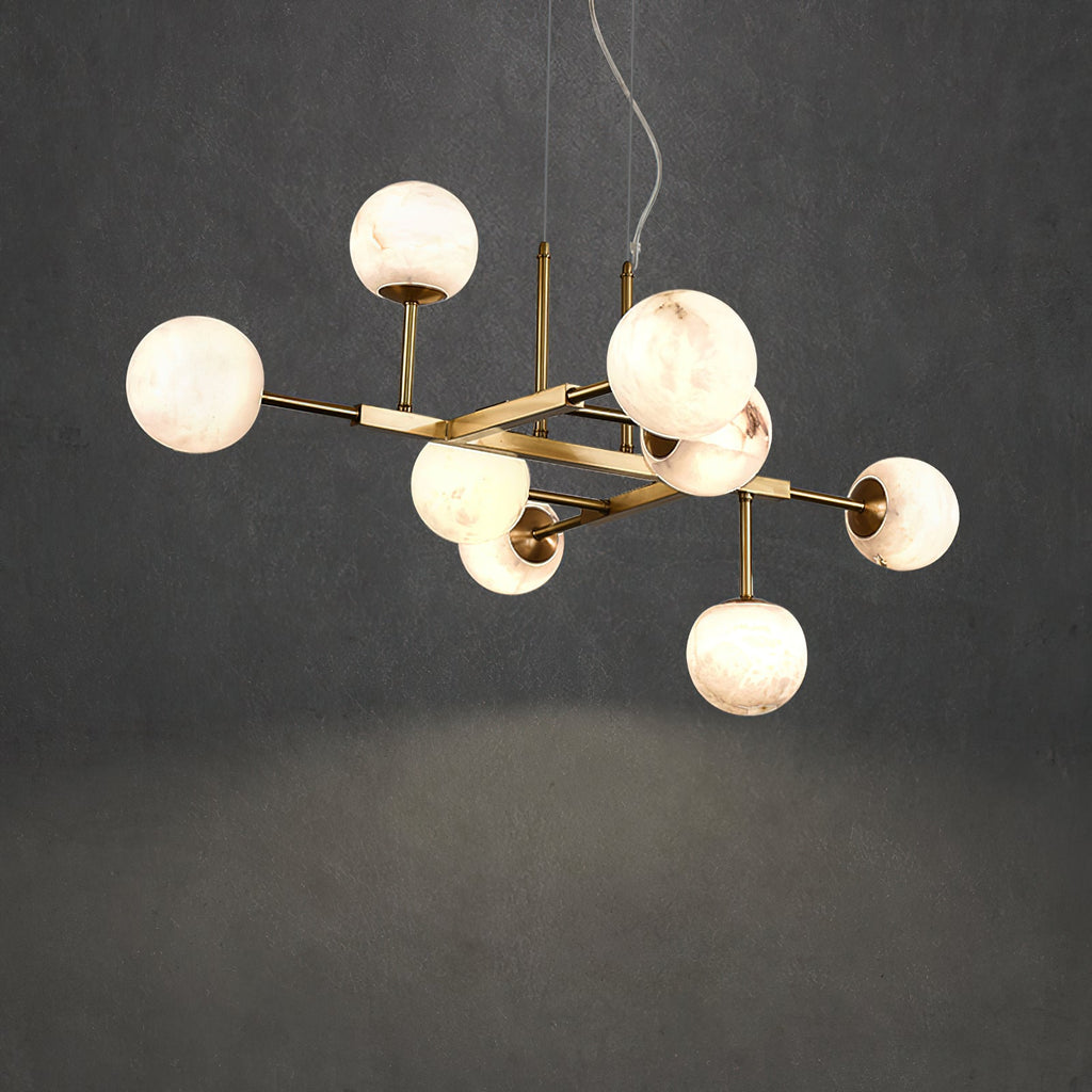 Zovenel Lustre Laiton Albâtre Art Nordique Premium - Neutralighting