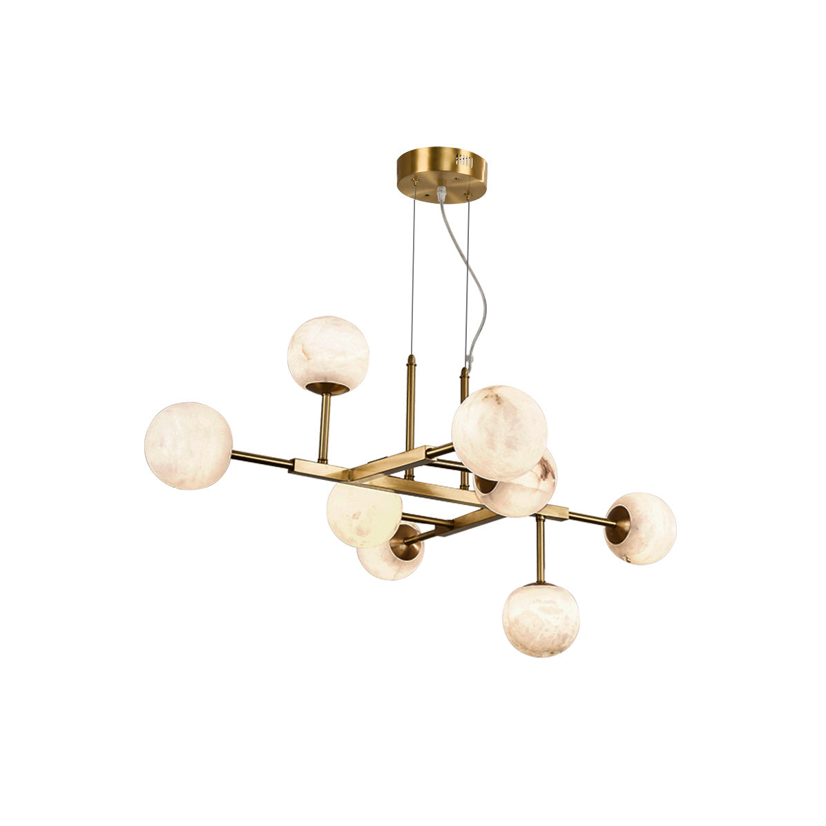 Zovenel Lustre Laiton Albâtre Art Nordique Premium - Neutralighting
