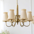 Faylin Lustre Vintage en Laiton avec Abat-jours Plissés - Neutralighting