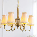 Faylin Lustre Vintage en Laiton avec Abat-jours Plissés - Neutralighting