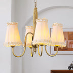 Faylin Lustre Vintage en Laiton avec Abat-jours Plissés - Neutralighting