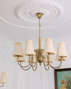 Faylin Lustre Vintage en Laiton avec Abat-jours Plissés - Neutralighting