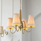 Faylin Lustre Vintage en Laiton avec Abat-jours Plissés - Neutralighting