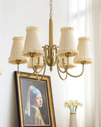 Faylin Lustre Vintage en Laiton avec Abat-jours Plissés - Neutralighting