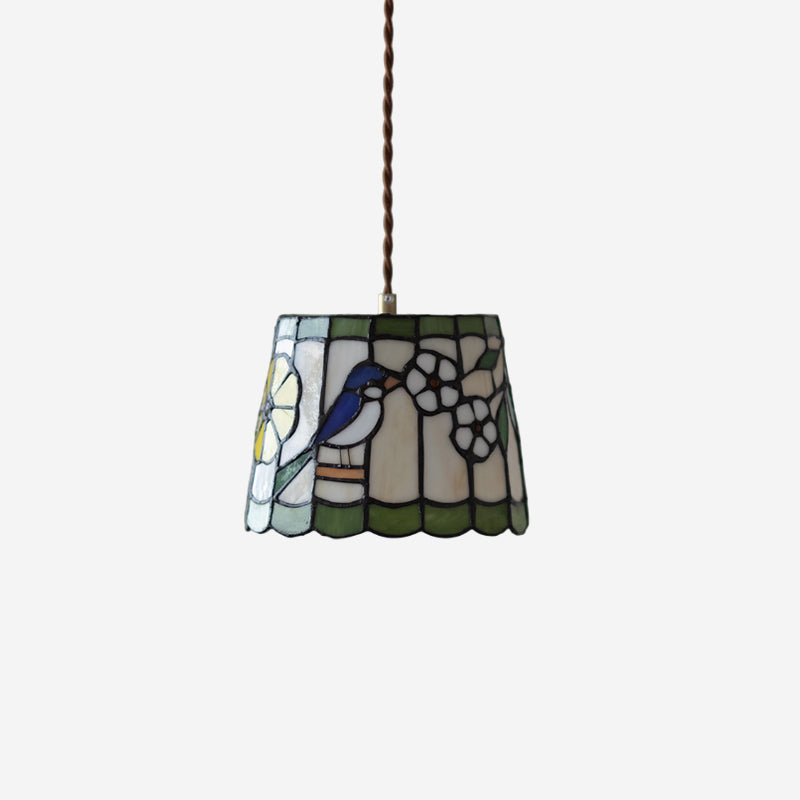 Tiffany Suspension Brid Blossom en Verre - Neutralighting