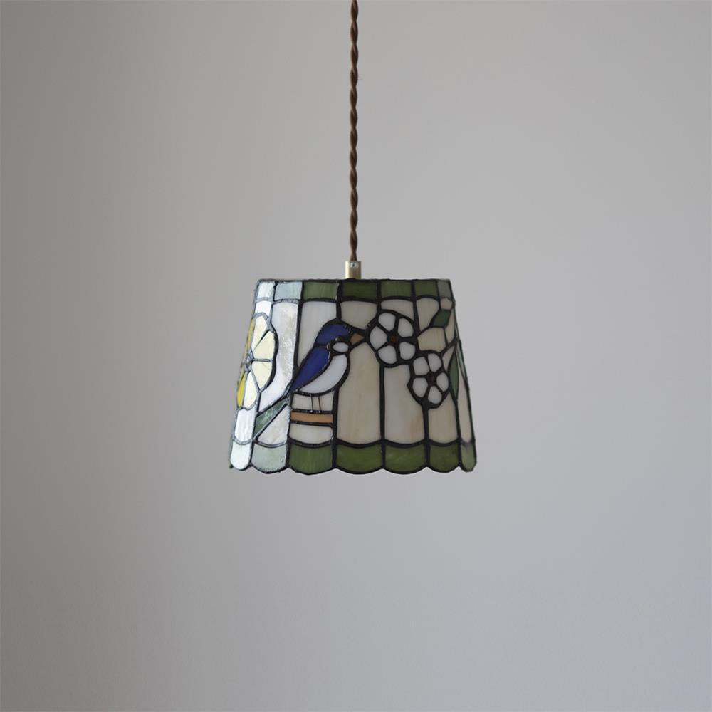 Tiffany Suspension Brid Blossom en Verre - Neutralighting
