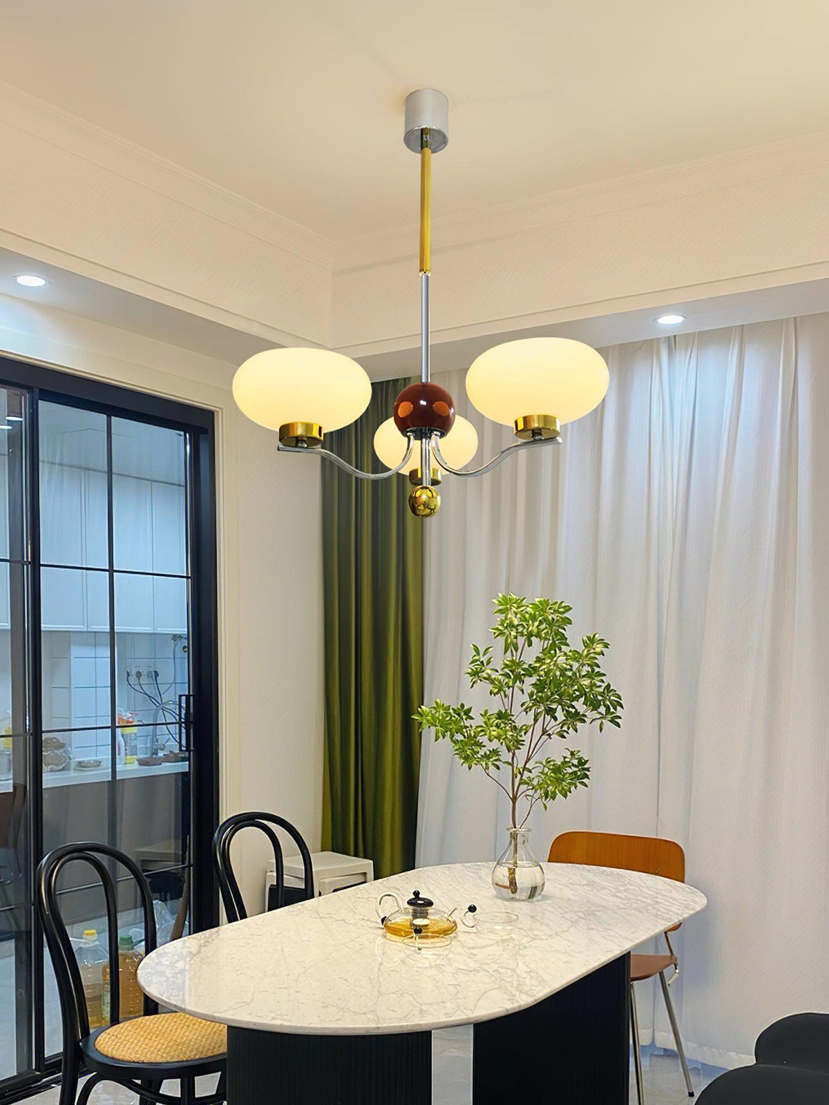 Titus Chandelier Vintage en Verre - Neutralighting