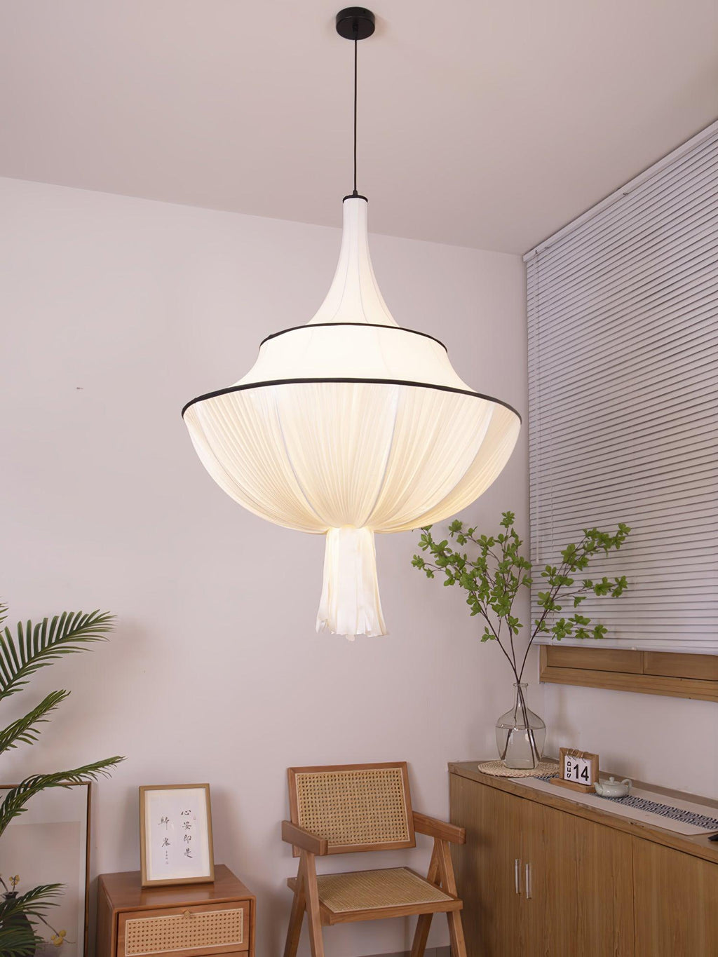 Meduse Lampe Suspendue Tissu Plissé Superposé - Neutralighting