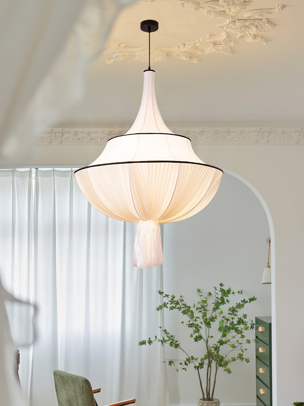 Meduse Lampe Suspendue Tissu Plissé Superposé - Neutralighting