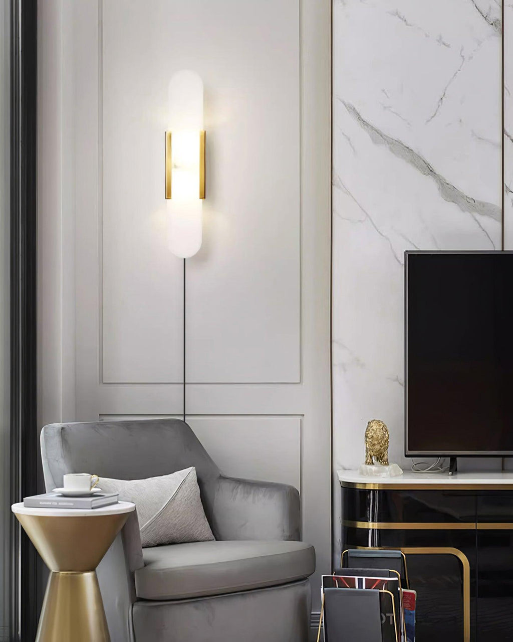 Corvina Oblong Alabaster Wall Light - Neutralighting