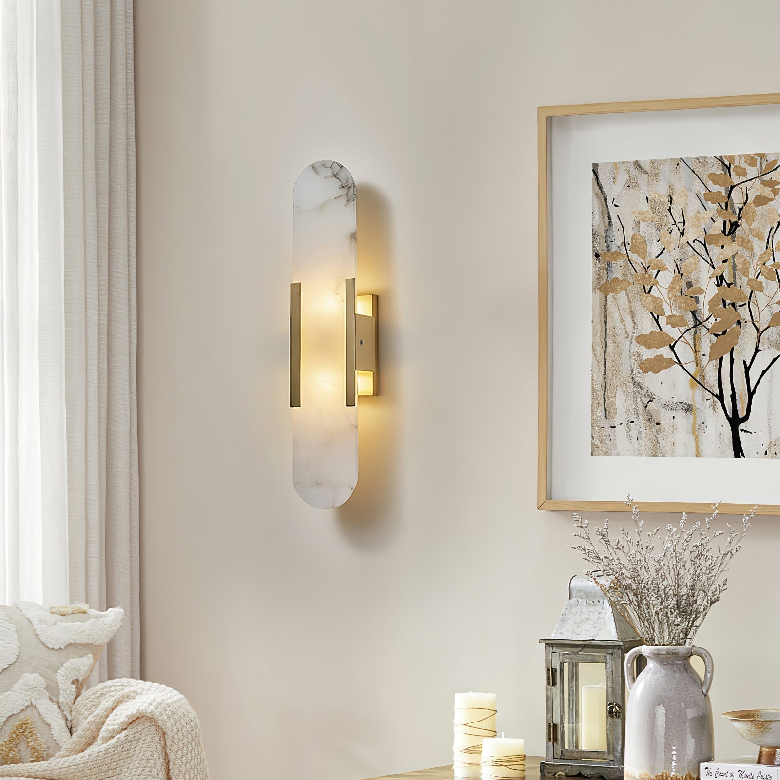 Olraeia Applique Murale Double en Albâtre - Neutralighting