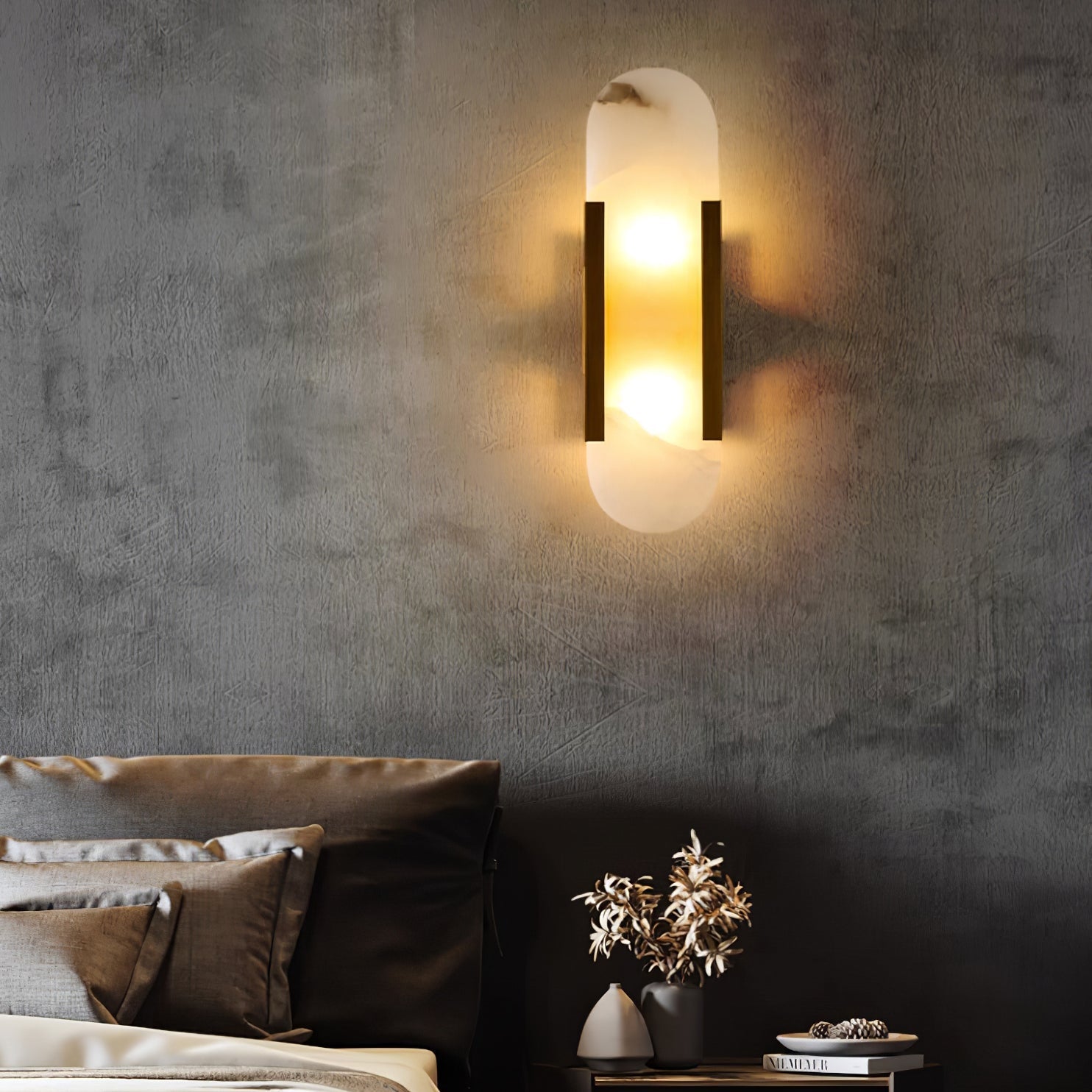 Olraeia Applique Murale Double en Albâtre - Neutralighting