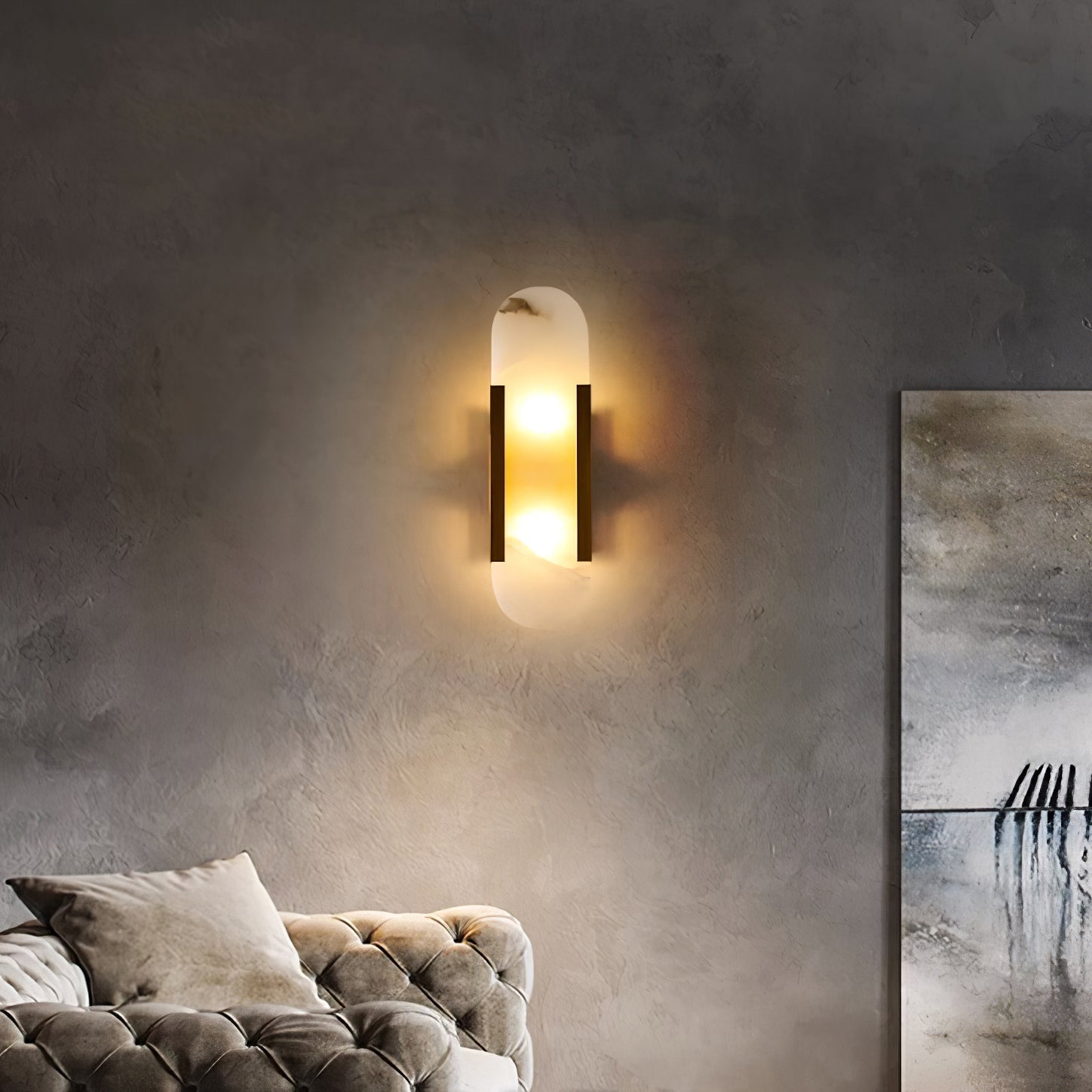 Olraeia Applique Murale Double en Albâtre - Neutralighting