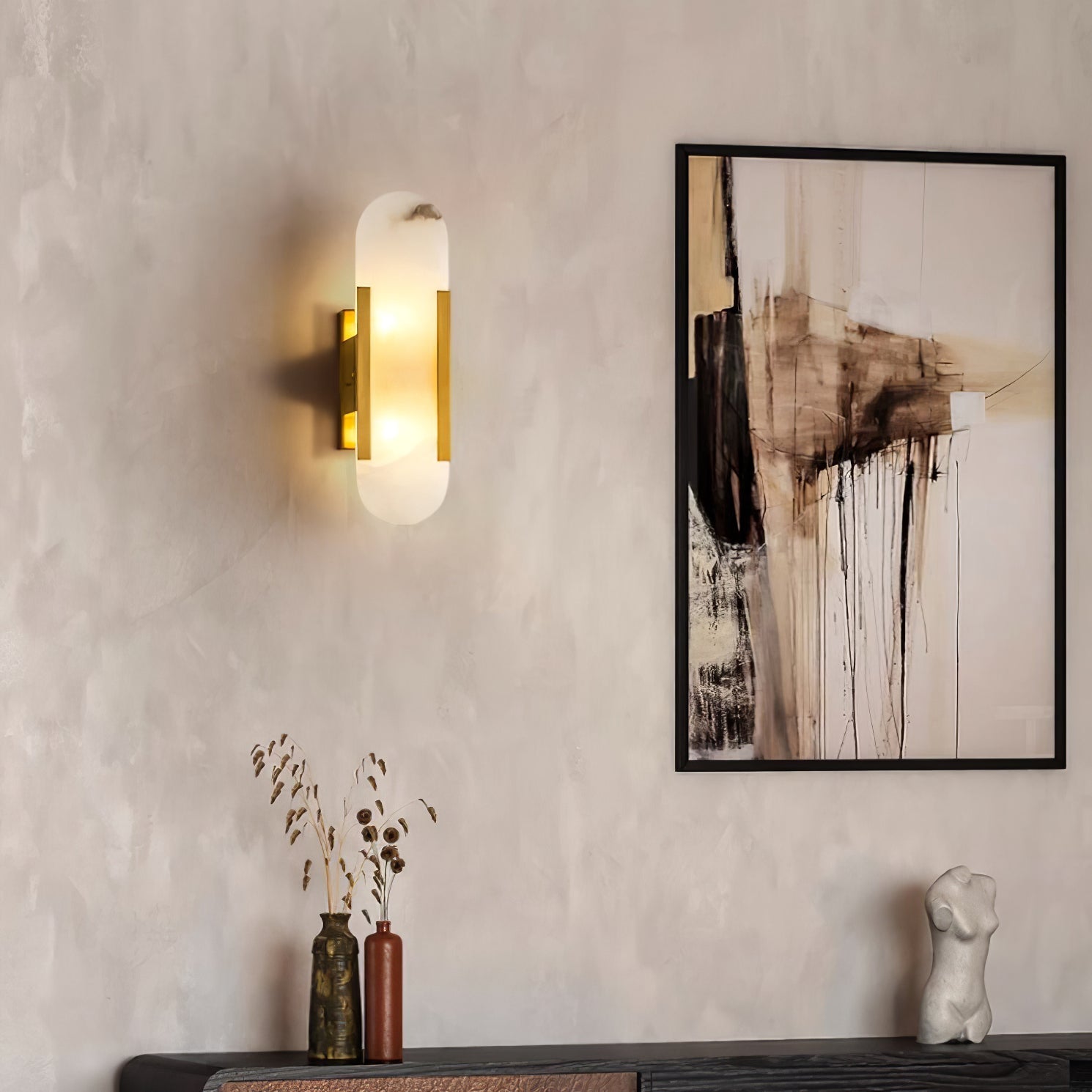 Olraeia Applique Murale Double en Albâtre - Neutralighting