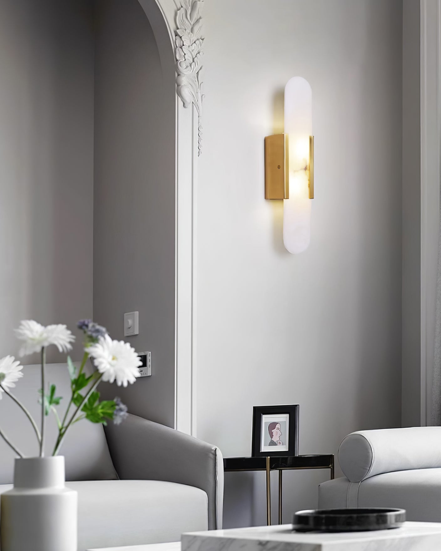 Olraeia Applique Murale Double en Albâtre - Neutralighting