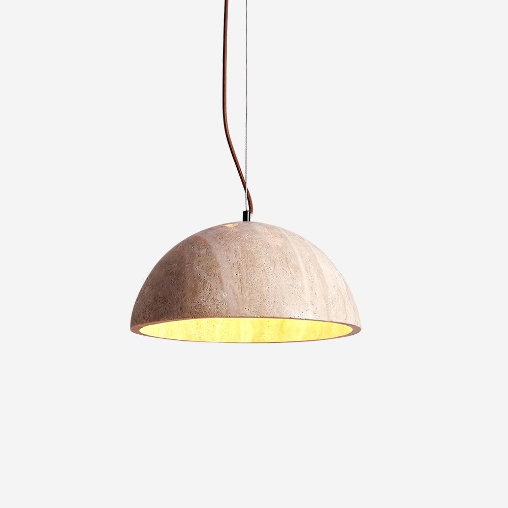 Virelli Lampe Pendante Abat-jour Dôme Travertin Chic Industriel Lueur Douce - Neutralighting