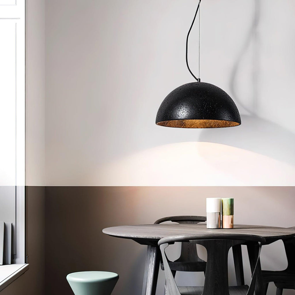 Virelli Lampe Pendante Abat-jour Dôme Travertin Chic Industriel Lueur Douce - Neutralighting