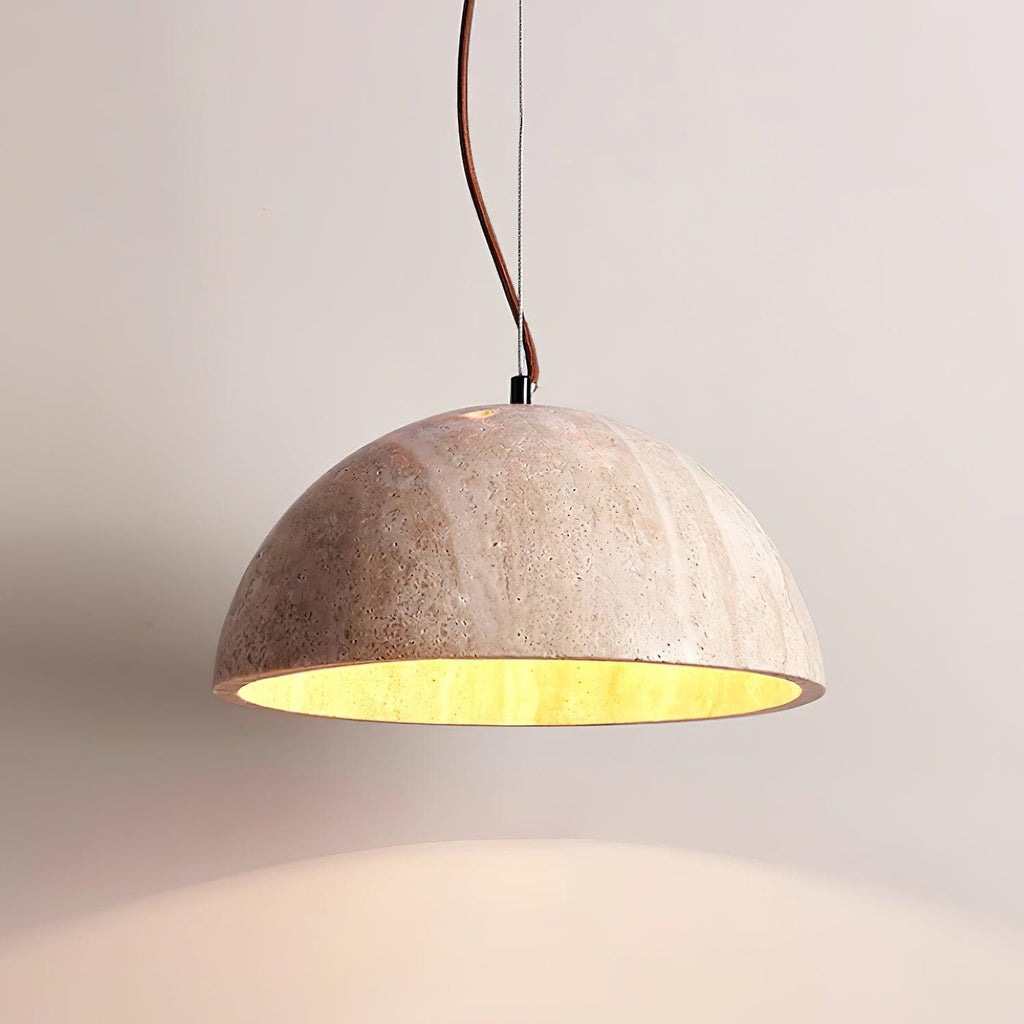 Virelli Lampe Pendante Abat-jour Dôme Travertin Chic Industriel Lueur Douce - Neutralighting