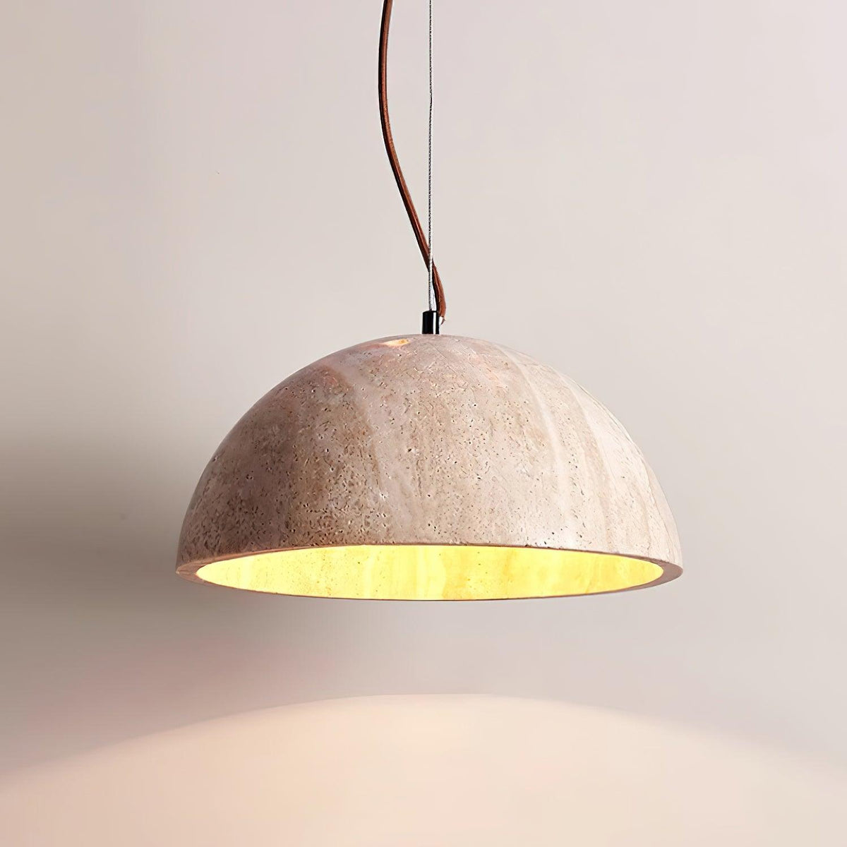 Virelli Lampe Pendante Abat-jour Dôme Travertin Chic Industriel Lueur Douce - Neutralighting