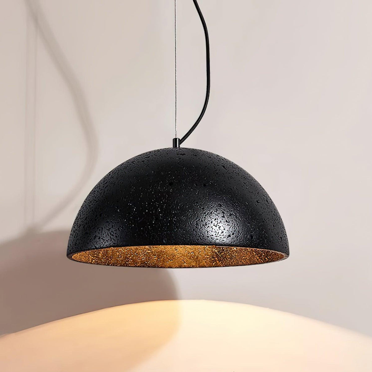 Virelli Lampe Pendante Abat-jour Dôme Travertin Chic Industriel Lueur Douce - Neutralighting
