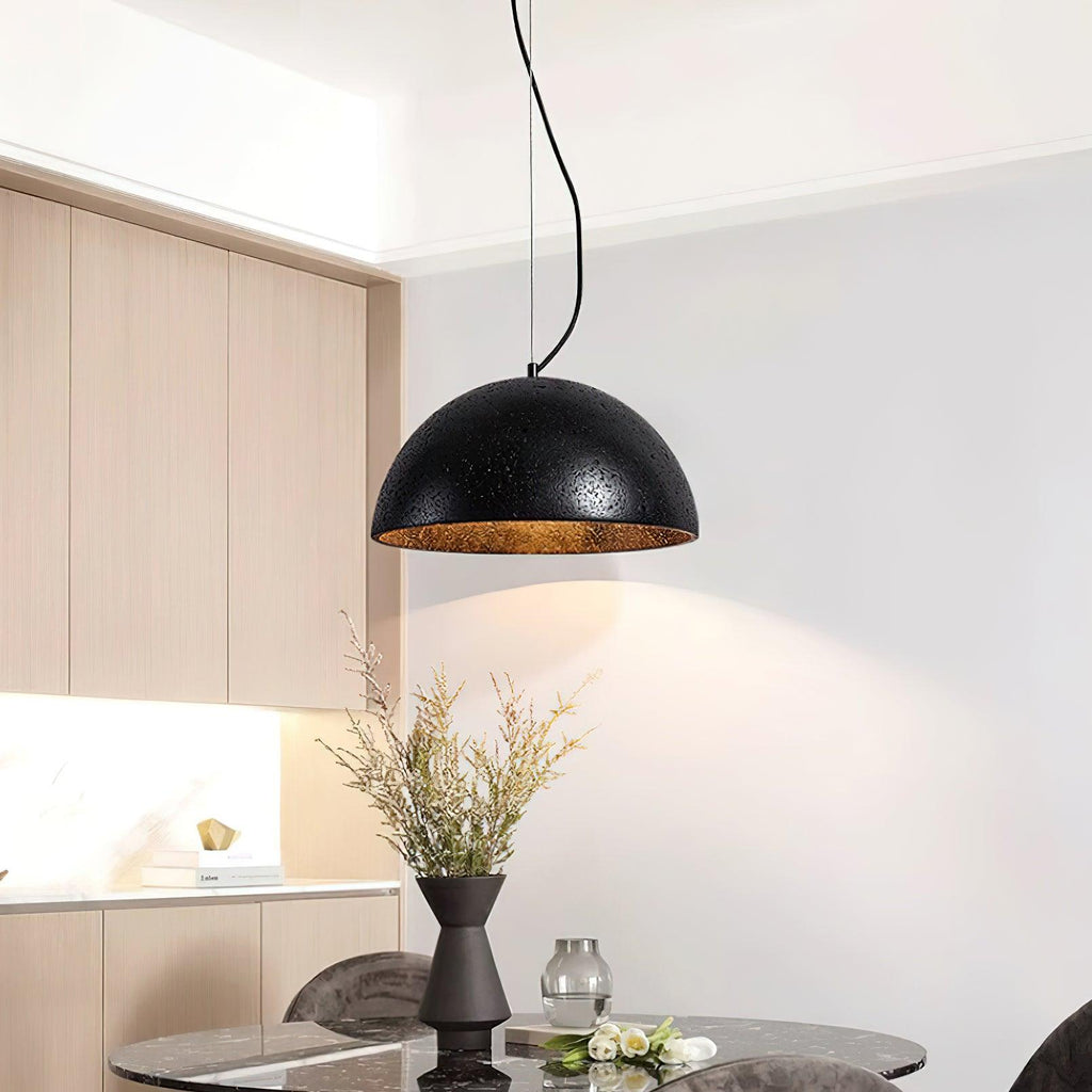 Virelli Lampe Pendante Abat-jour Dôme Travertin Chic Industriel Lueur Douce - Neutralighting