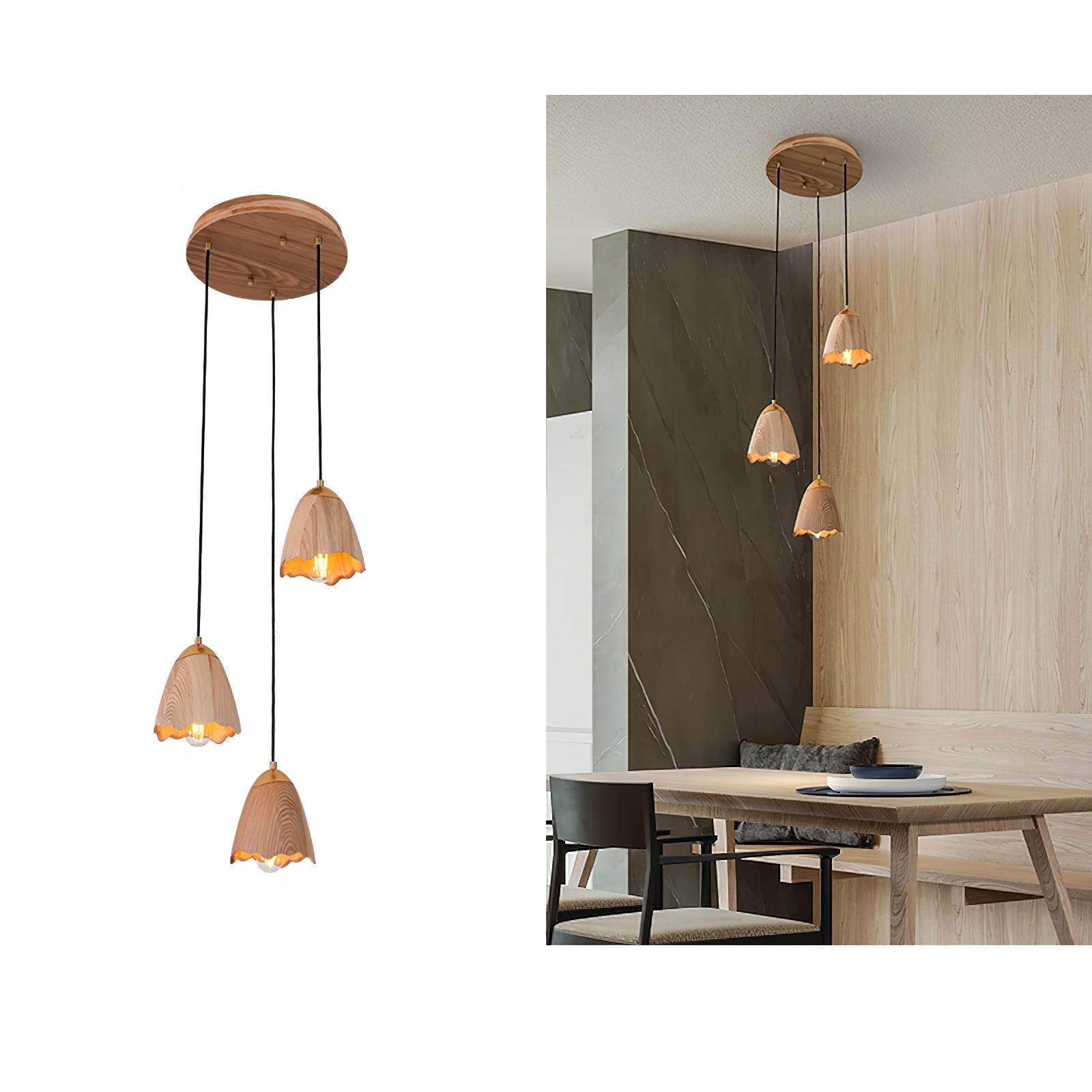 Ilvenel Suspension Moderne Minimaliste en Bois - Neutralighting