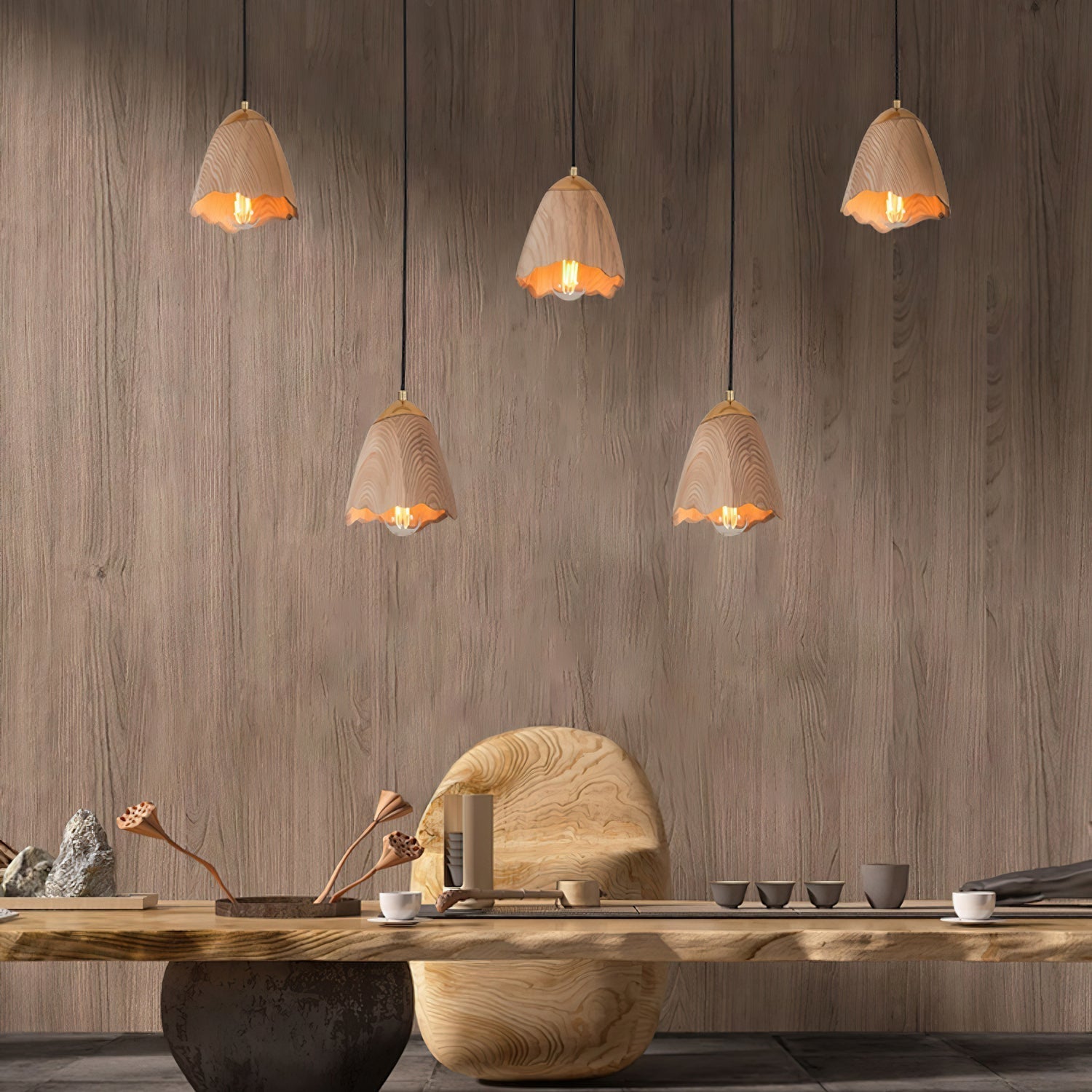 Ilvenel Suspension Moderne Minimaliste en Bois - Neutralighting