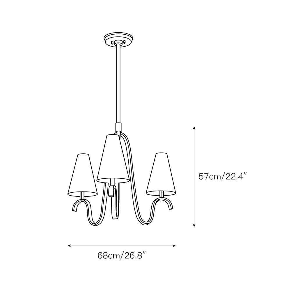 Myvenen Lustre Métal Tissu Industriel Vintage - Neutralighting