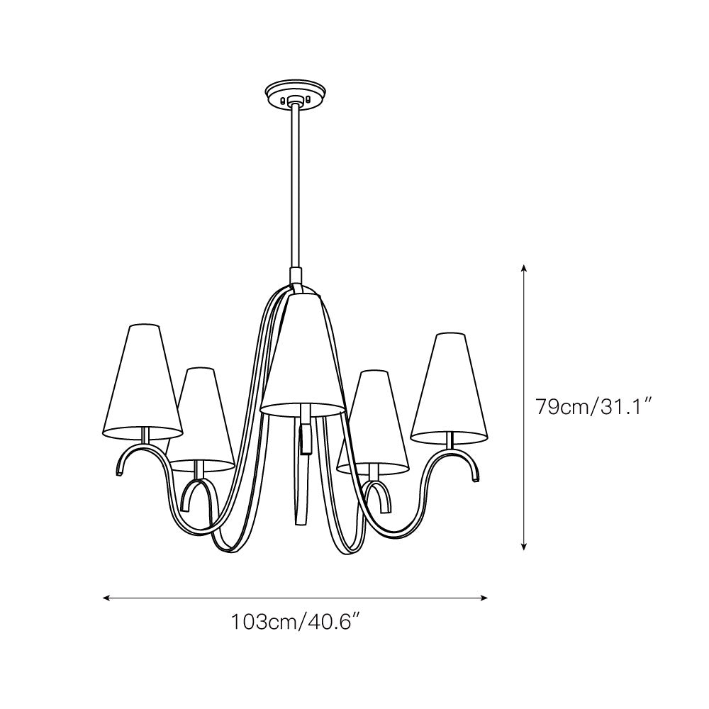 Myvenen Lustre Métal Tissu Industriel Vintage - Neutralighting