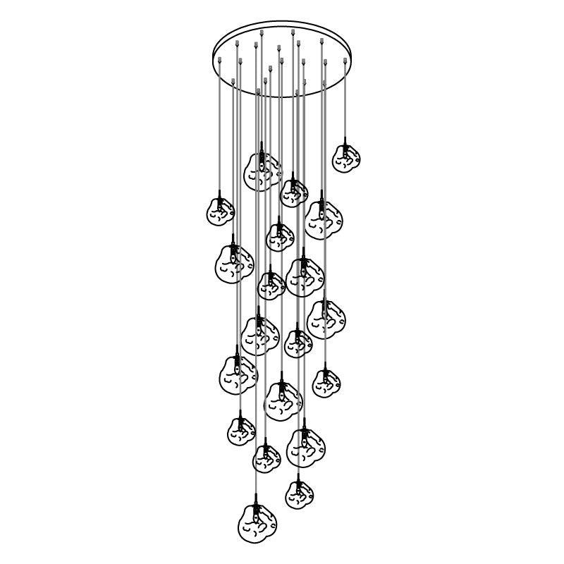 Solara Suspension en Verre Soufflé Cluster Irrégulier Sculptural - Neutralighting