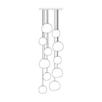Solara Suspension en Verre Soufflé Cluster Irrégulier Sculptural - Neutralighting