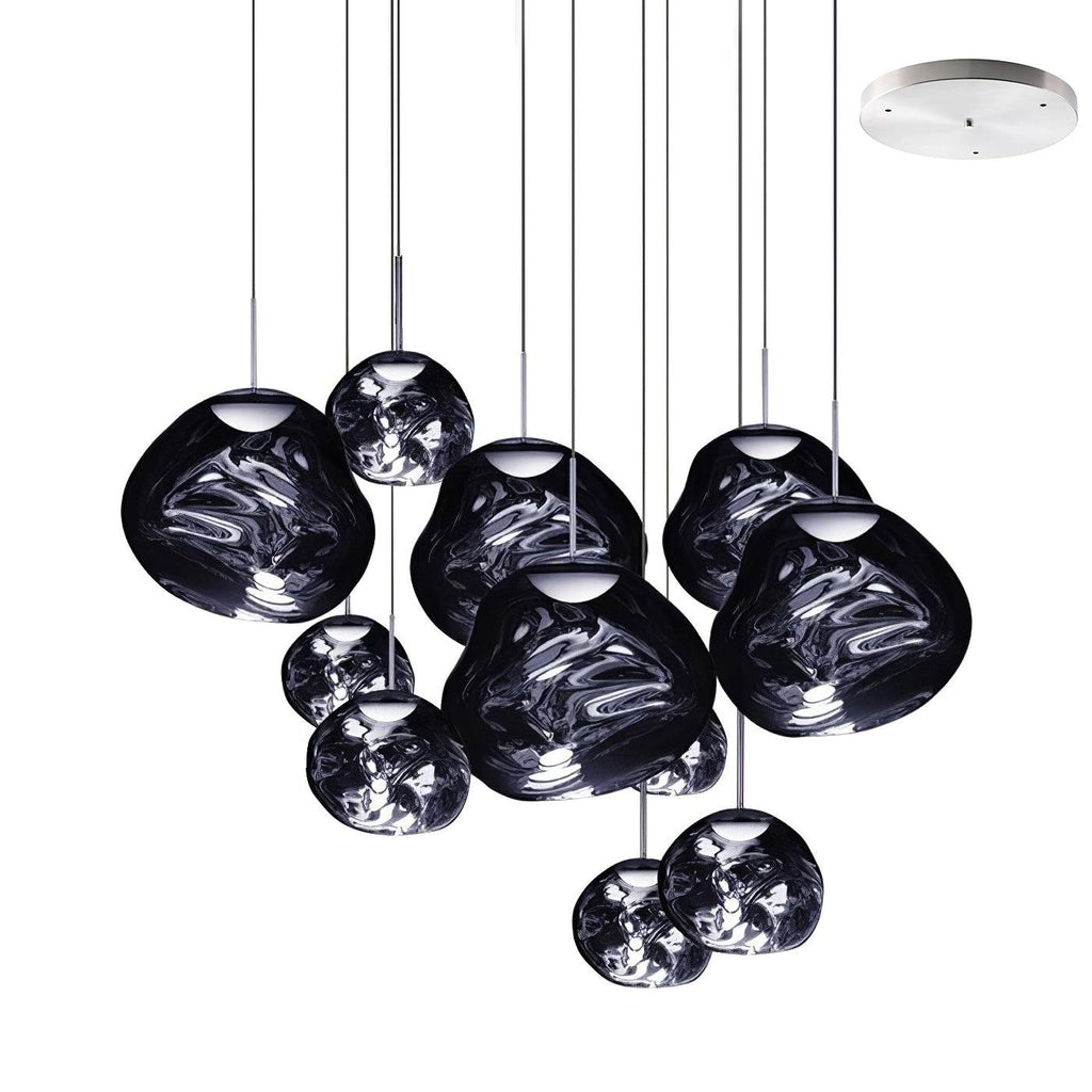 Solara Suspension en Verre Soufflé Cluster Irrégulier Sculptural - Neutralighting