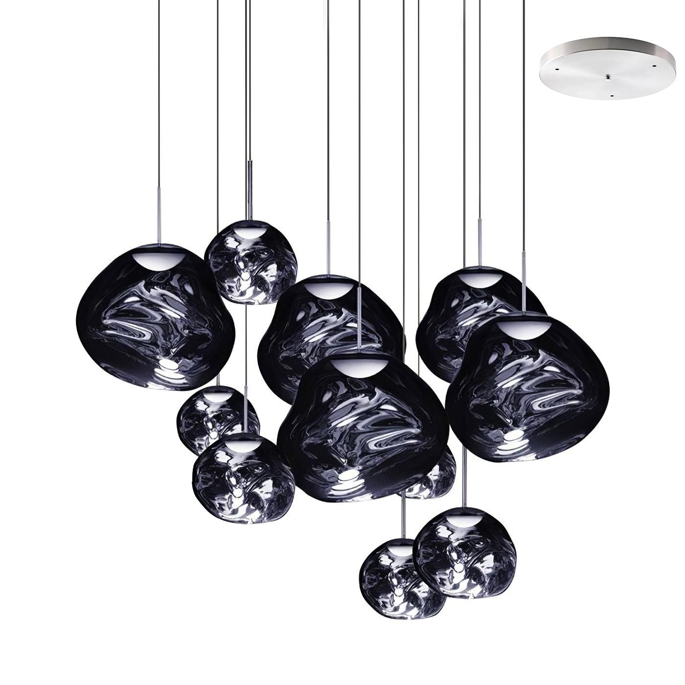 Solara Suspension en Verre Soufflé Cluster Irrégulier Sculptural - Neutralighting
