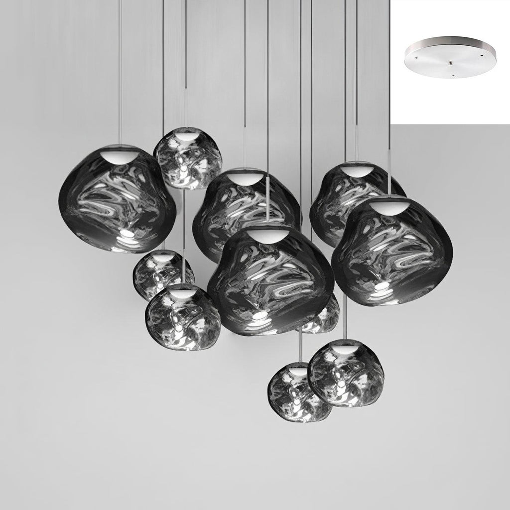 Solara Suspension en Verre Soufflé Cluster Irrégulier Sculptural - Neutralighting
