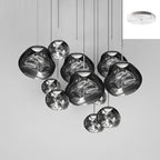 Solara Suspension en Verre Soufflé Cluster Irrégulier Sculptural - Neutralighting