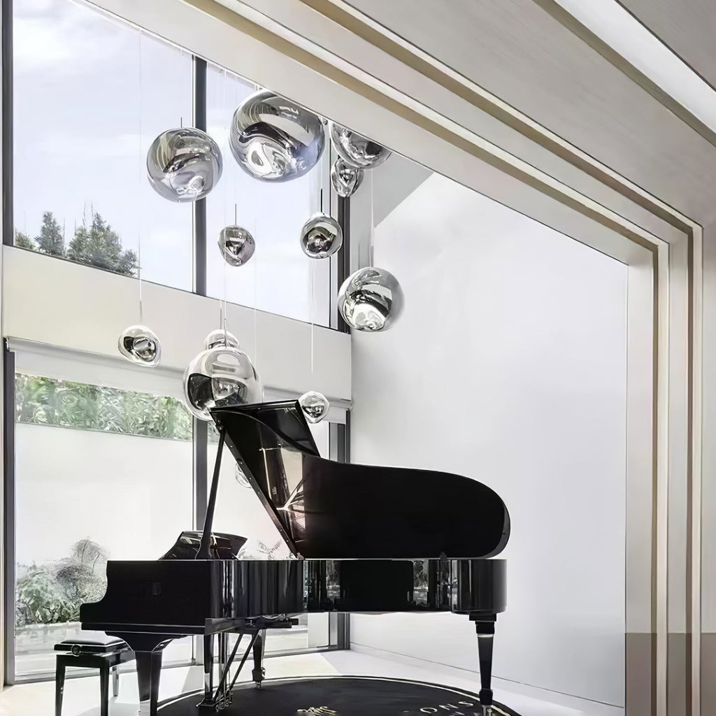 Solara Suspension en Verre Soufflé Cluster Irrégulier Sculptural - Neutralighting