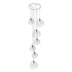 Solara Suspension en Verre Soufflé Cluster Irrégulier Sculptural - Neutralighting