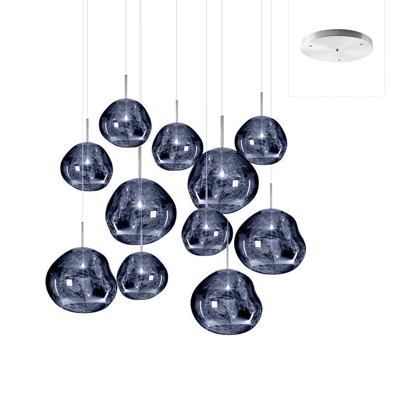 Solara Suspension en Verre Soufflé Cluster Irrégulier Sculptural - Neutralighting